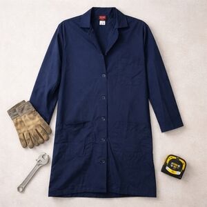 Red Kap Navy Shop Coat Workwear Jacket Small Mechanic Utility